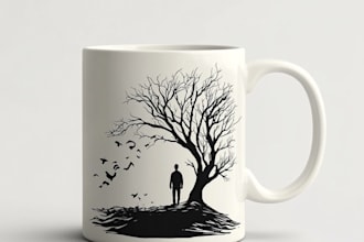 do an custom mug design or coffee mug design