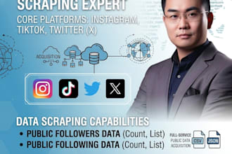 scrape public instagram followers data CSV or json export