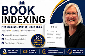 create a professional book index or back of book indexing in 24 hours