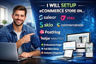 setup ecommerce store on saleor vtex skio commercetools posthog hotjar analytics