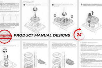 design and write user manual, step by step guide, product instructions PDF