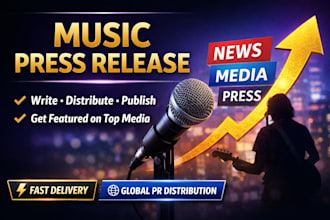 write music press release distribute press release submit music press release