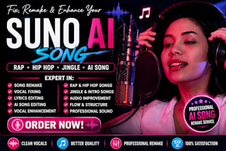 fix broken vocals and remake your suno ai rap, hip hop, jingle, or ai song