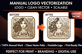 manually vectorize your logo into clean vector