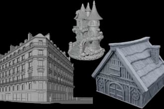 sculpt 3d house castle miniature terrain fortress diorama stl for 3d printing