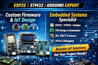 do pcb circuit design, nordic, arduino iot, ble firmware nrf52, esp32, stm32