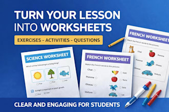turn your lesson into professional worksheets