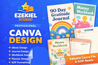 canva ebook design journal design workbook planner design kdp journal