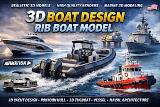 do 3d ship model 3d boat design rib boat model yacht design 3d vessel rendering