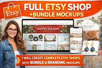 create etsy shop custom mockup bundles for your digital product full store