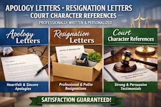 craft compelling apology letter, resignation letter court character isbn