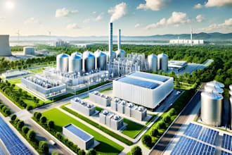 design 3d power plant, refinery, factory models