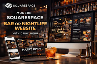 design modern squarespace bar or nightlife website with drink menu website