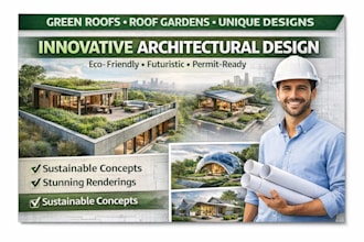 design green roofs, roof gardens, geodesic domes, and unique architectural
