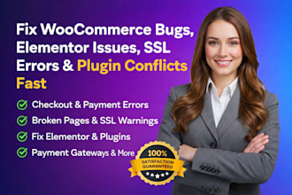 fix woocommerce bugs design SSL issues plugin conflicts elementor payment errors