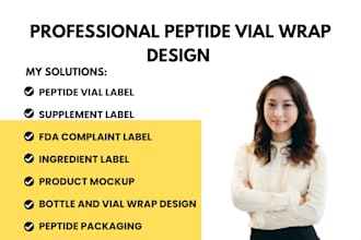design professional peptide vial label, sarms, serum, supplement label design