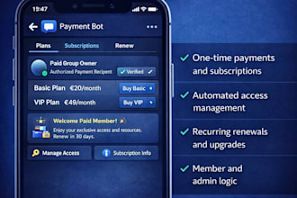 build a telegram payment and subscription bot
