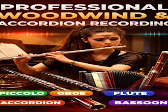 record professional piccolo, flute, oboe, bassoon and accordion for your music