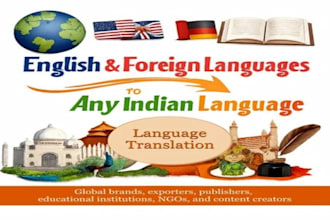 provide professional english to any indian language services