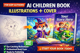 create ai book covers and children storybooks illustrations for amazon KDP