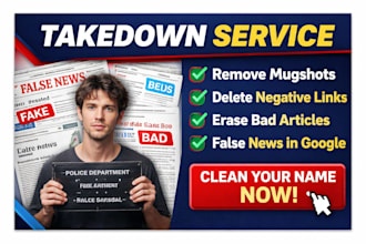 remove mugshots delete negative links erase bad article false news in google