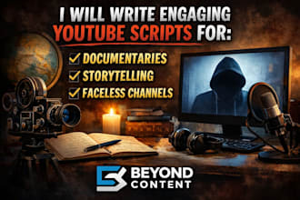 write engaging youtube scripts for documentaries, storytelling