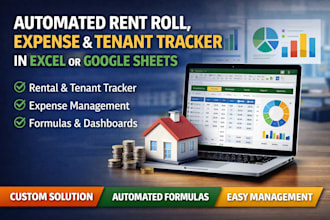 create automated rent roll, expense and tenant tracker in excel or google sheets