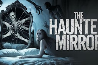 create creepy horror illustration for youtube thumbnail and social media art