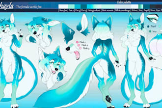 create a custom detailed fursona or furry oc reference sheet
