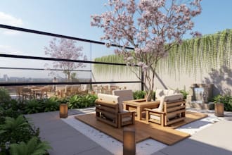 design your backyard and front yard and lawn into 3d landscape