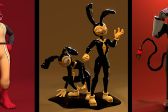 create a 3d model game character