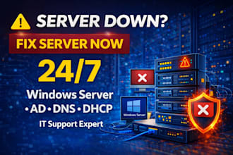 provide windows server, active directory, dns, dhcp IT support