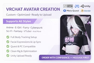 custom vrchat avatar commission pc quest unity vrc avatar fix vr character setup