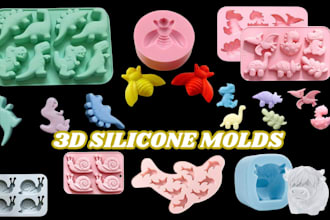 design silicone mold, polymer clay cutter, chocolate soap mold stl file 3d print