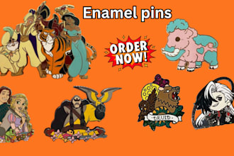 design custom enamel pins, lapel pin, unique, custom design, medals and vector
