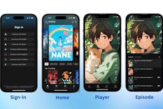 develop short anime series streaming app, vertical anime series app, with cms