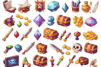 2d game art , game ui, 2d game assets, icon, object and items