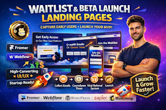 design waitlist and beta launch landing page for your startup or product