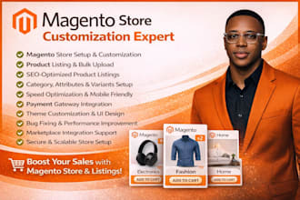 customize magento store, install or fix magento, magento product listing and SEO