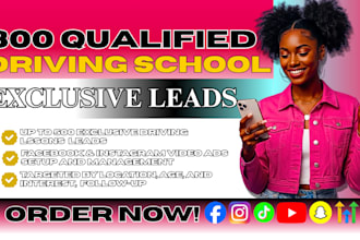800 exclusive driving school leads, driving lessons, school leads google ads