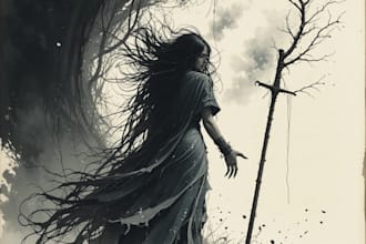 draw horror and dark fantasy illustrations