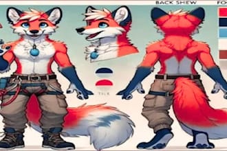 create a fursuit reference sheet for accurate fursona design