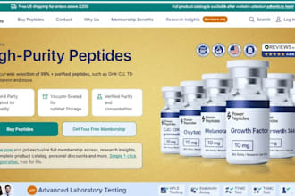 build peptide website, fda compliant peptide website, woocommerce peptide