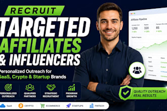 recruit targeted affiliates and influencers for your brand