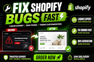 do shopify bug fix shopify errors custom coding shopify liquid theme fix shopify