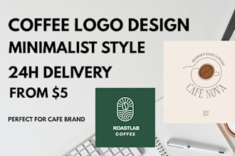 design a modern minimalist coffee shop logo for your cafe brand