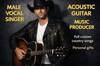 sing produce a nashville country song with acoustic  male guitar country singer