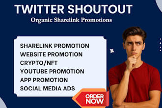 shoutout twitter, share website link app nft to usa uk x fb yt crypto audience