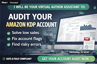 do virtual author assistant audit amazon KDP account setup