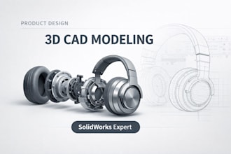do 3d product design, industrial design, 3d cad design and model in solidworks